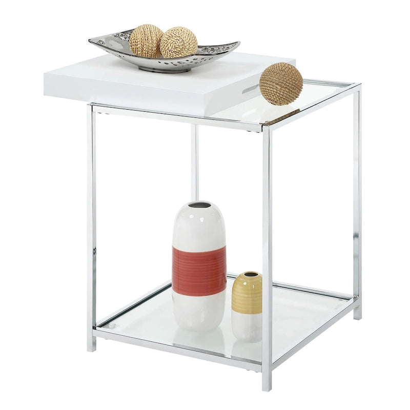 Table d'appoint Palm Beach avec étagère et plateaux amovibles de Convenience Concepts