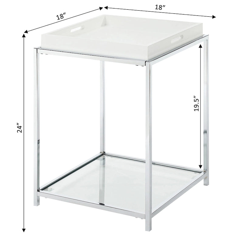 Table d'appoint Palm Beach avec étagère et plateaux amovibles de Convenience Concepts