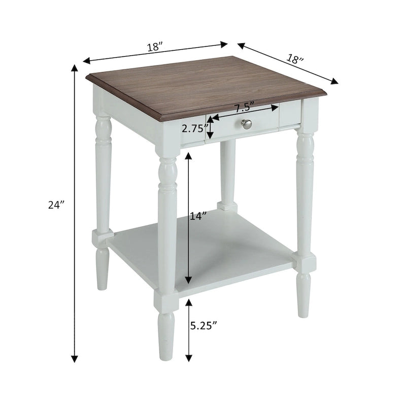 Table d'appoint à 1 tiroir avec étagère French Country de Convenience Concepts