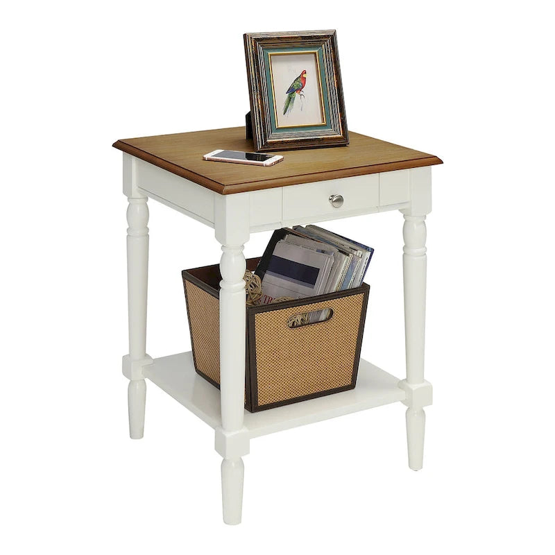 Table d'appoint à 1 tiroir avec étagère French Country de Convenience Concepts