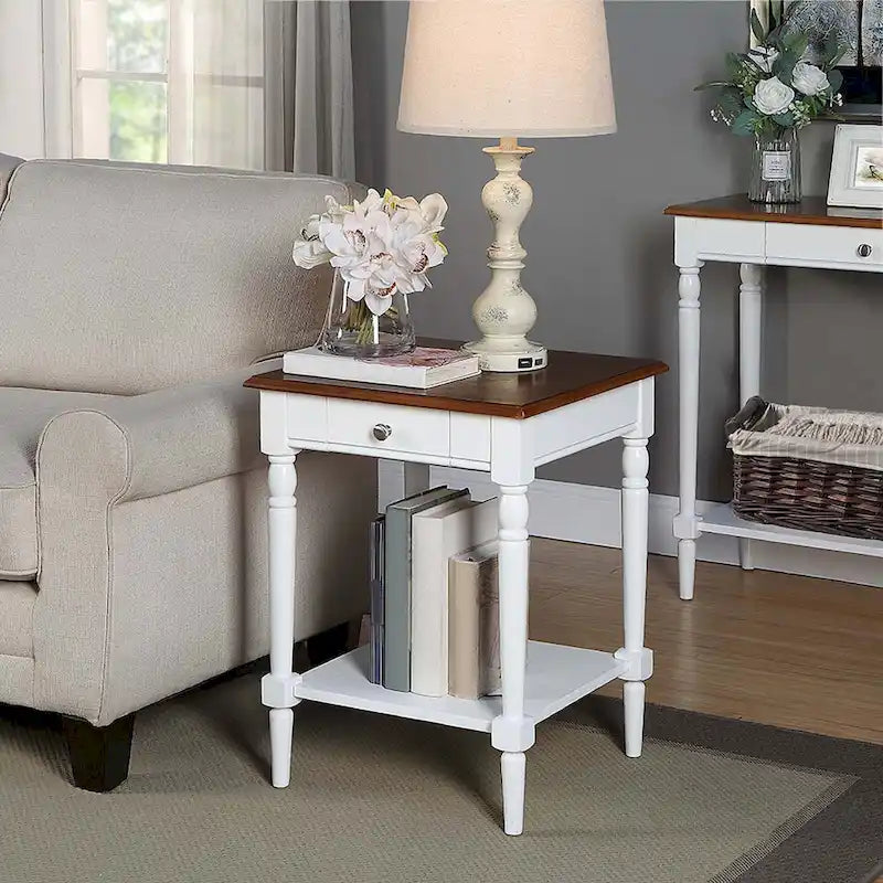 Table d'appoint à 1 tiroir avec étagère French Country de Convenience Concepts