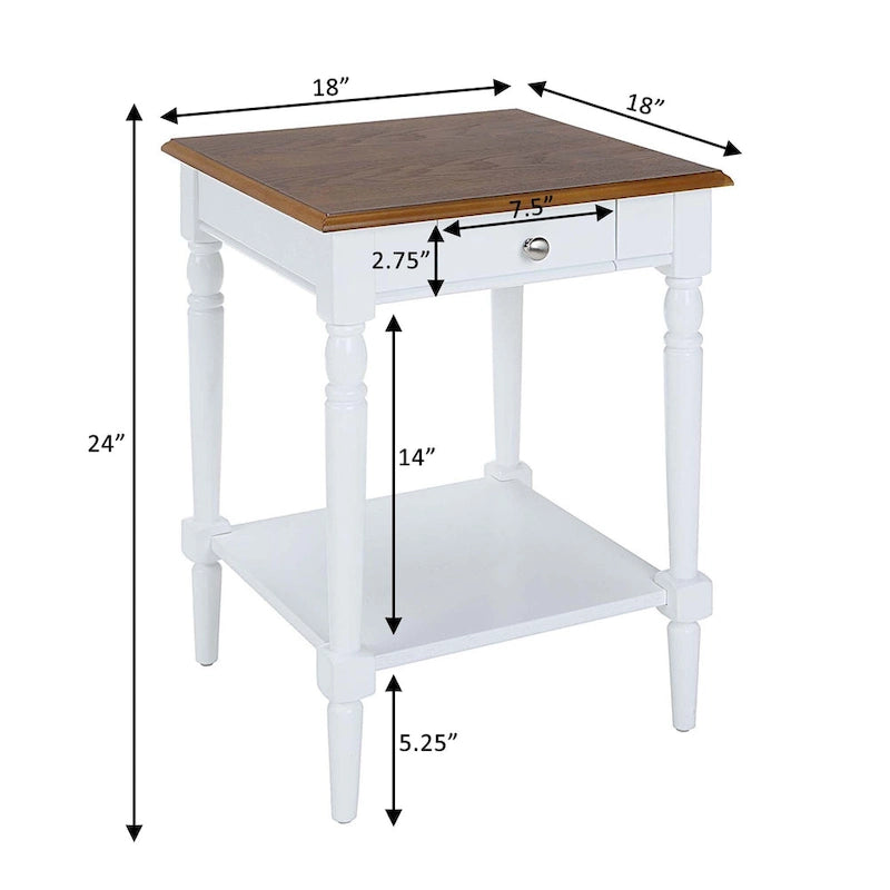 Table d'appoint à 1 tiroir avec étagère French Country de Convenience Concepts