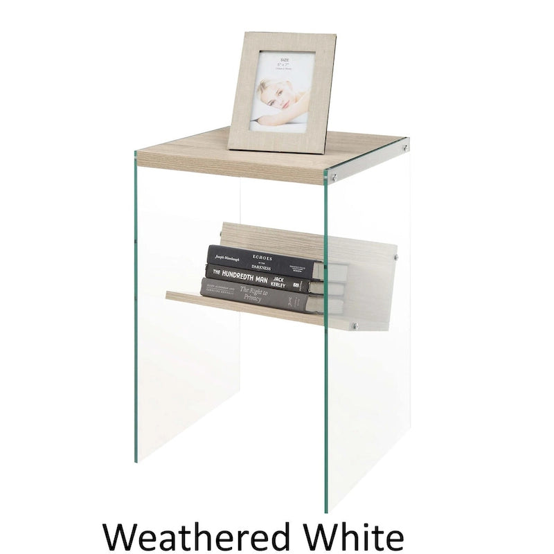 Table d'appoint en verre SoHo avec étagère de Convenience Concepts