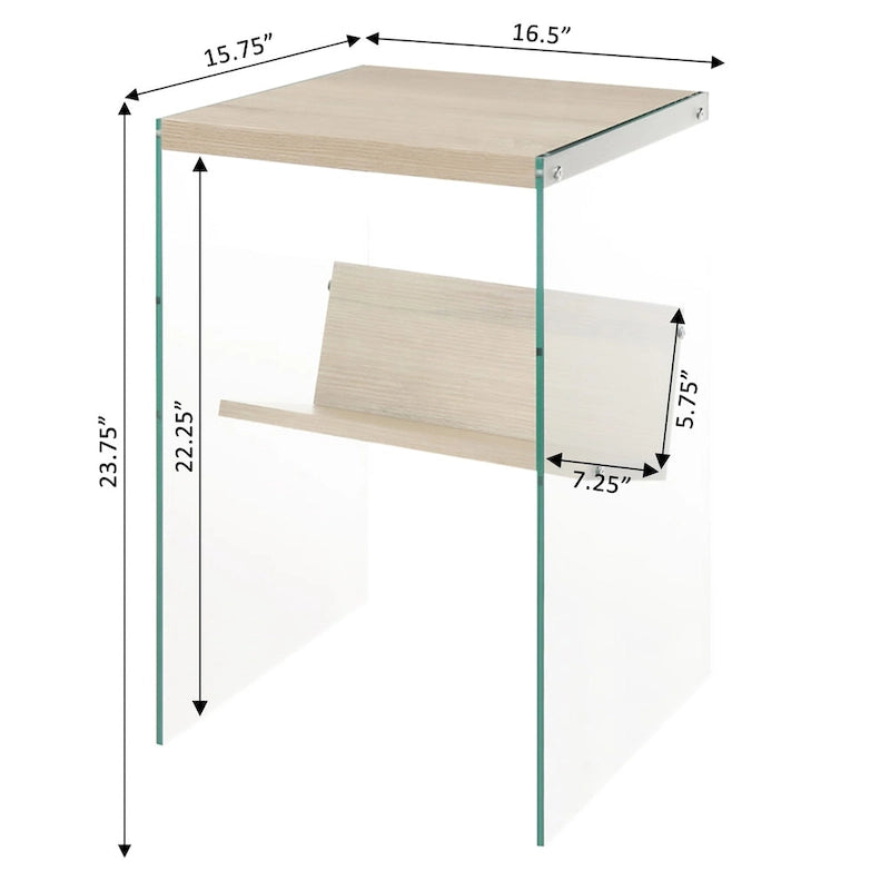 Table d'appoint en verre SoHo avec étagère de Convenience Concepts