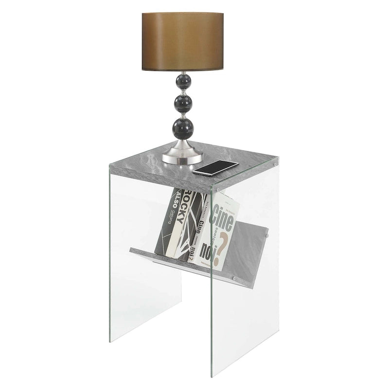 Table d'appoint en verre SoHo avec étagère de Convenience Concepts