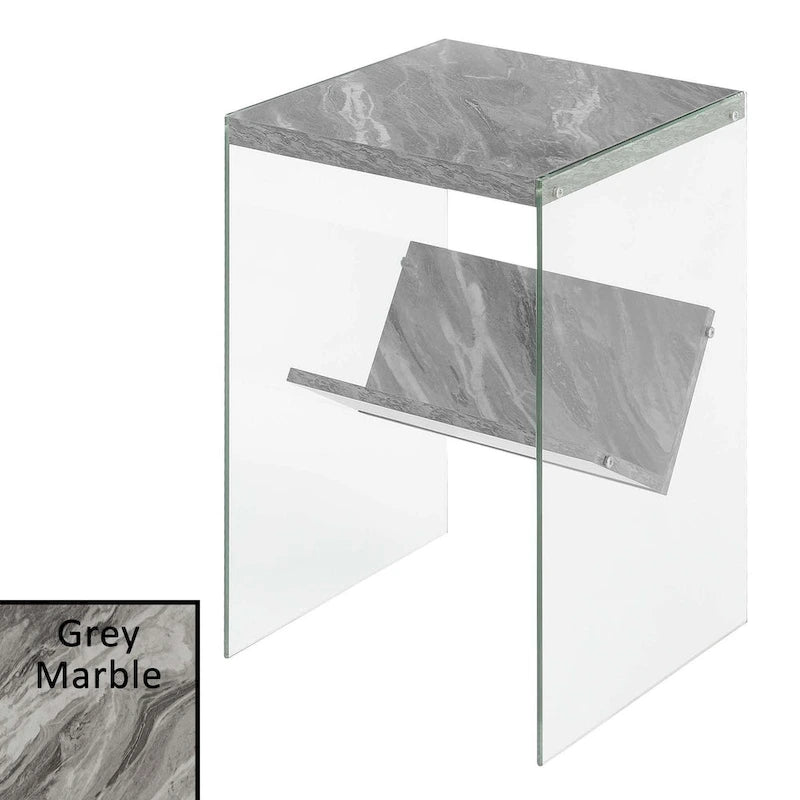 Table d'appoint en verre SoHo avec étagère de Convenience Concepts