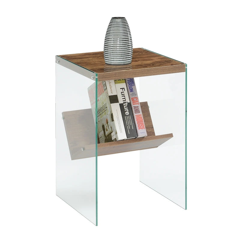 Table d'appoint en verre SoHo avec étagère de Convenience Concepts