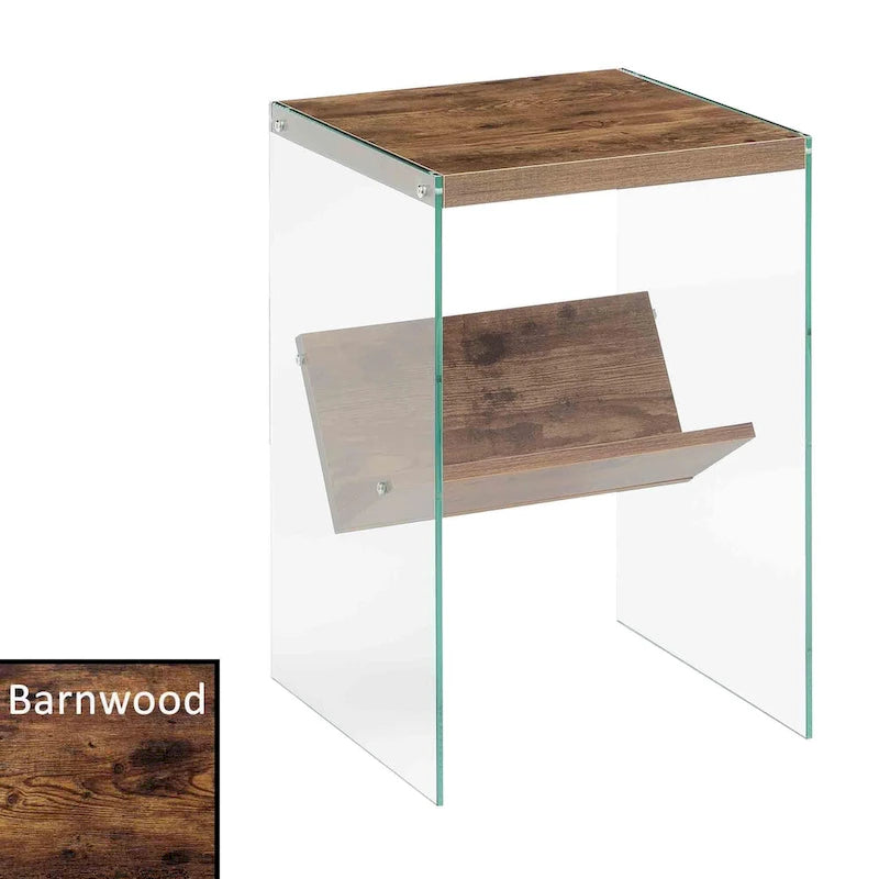 Table d'appoint en verre SoHo avec étagère de Convenience Concepts
