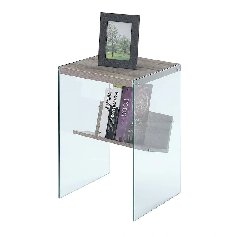 Table d'appoint en verre SoHo avec étagère de Convenience Concepts