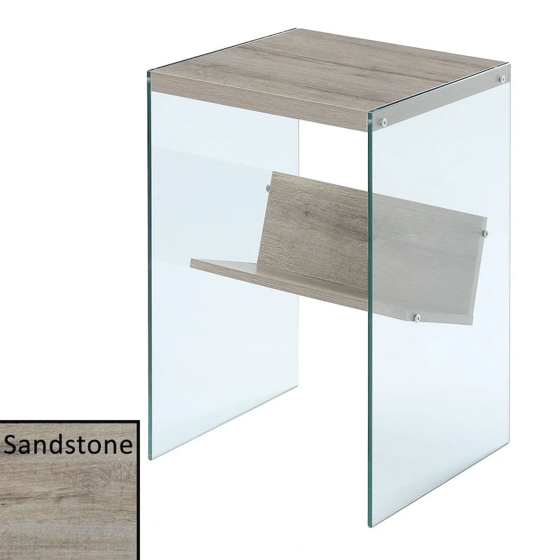 Table d'appoint en verre SoHo avec étagère de Convenience Concepts