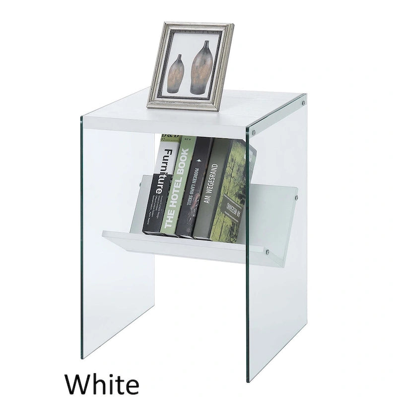 Table d'appoint en verre SoHo avec étagère de Convenience Concepts
