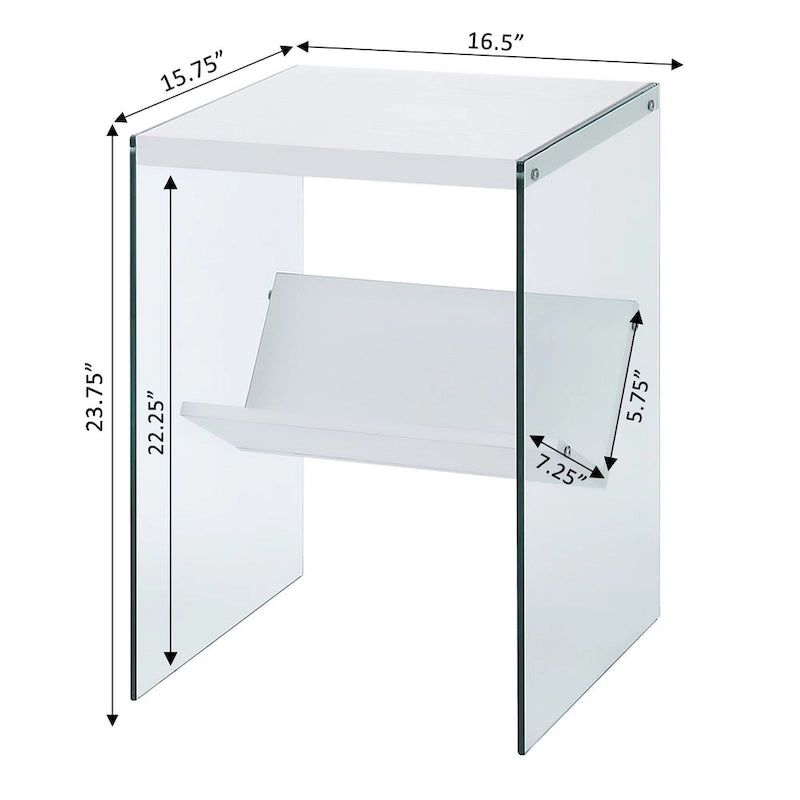 Table d'appoint en verre SoHo avec étagère de Convenience Concepts