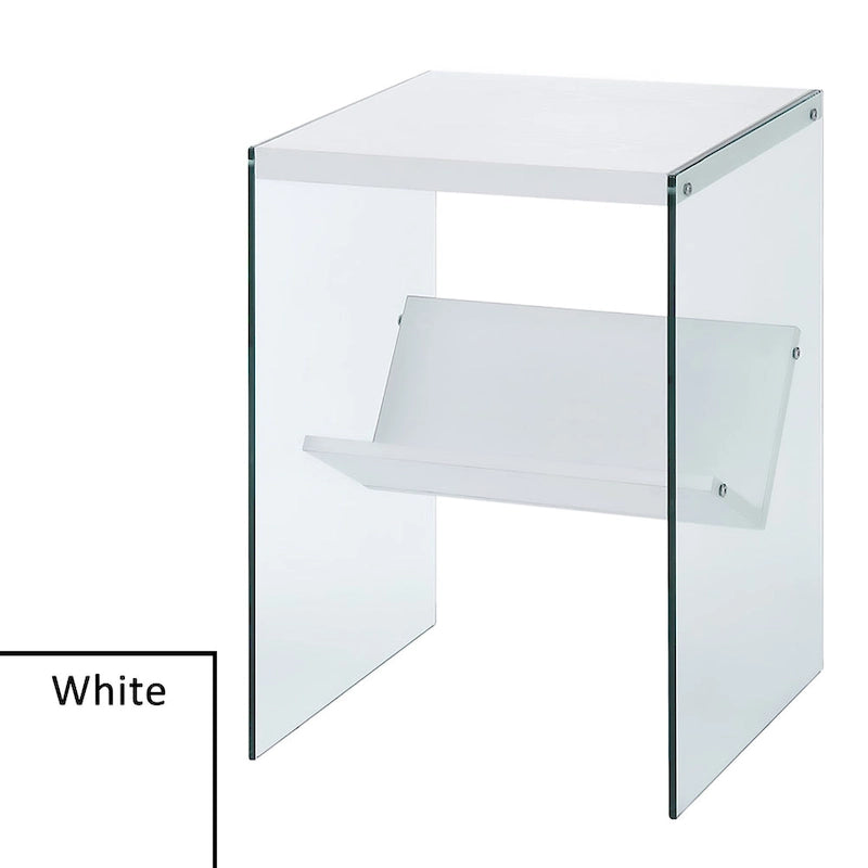 Table d'appoint en verre SoHo avec étagère de Convenience Concepts