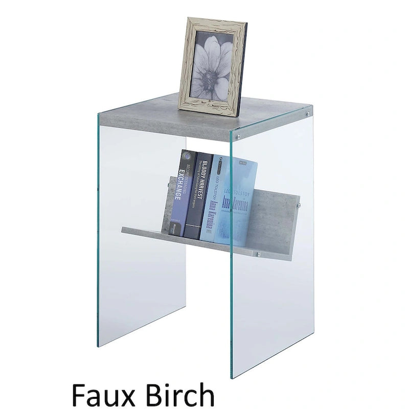 Table d'appoint en verre SoHo avec étagère de Convenience Concepts