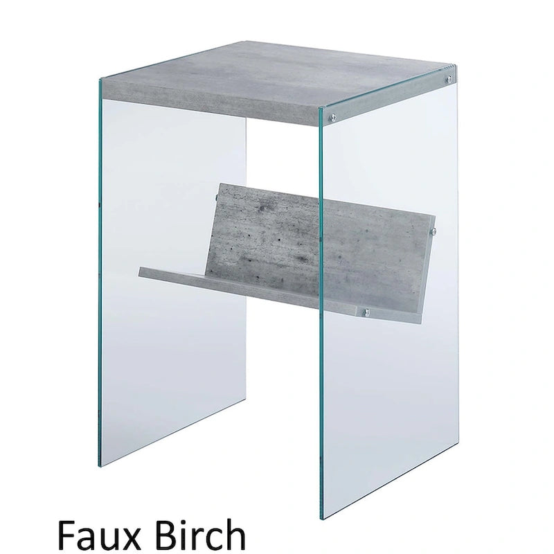 Table d'appoint en verre SoHo avec étagère de Convenience Concepts