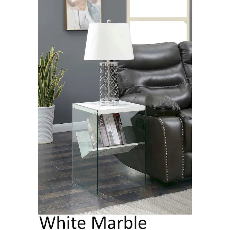 Table d'appoint en verre SoHo avec étagère de Convenience Concepts