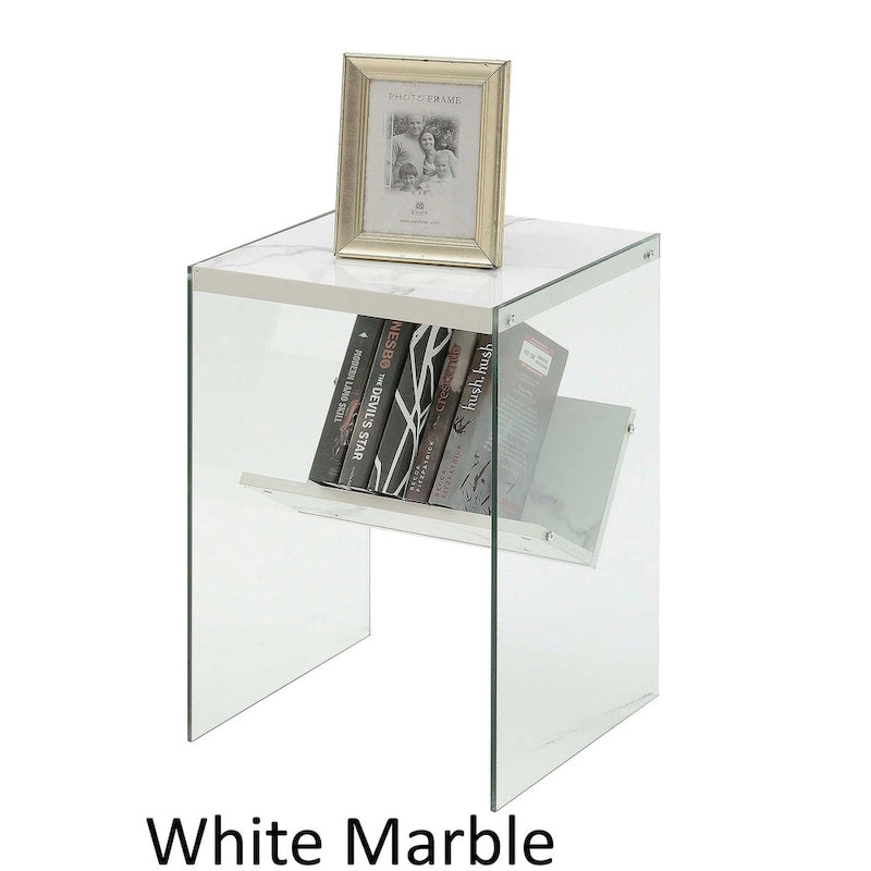 Table d'appoint en verre SoHo avec étagère de Convenience Concepts