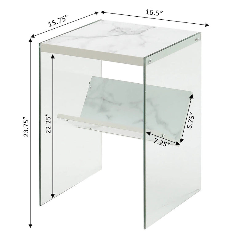 Table d'appoint en verre SoHo avec étagère de Convenience Concepts