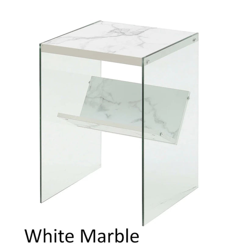 Table d'appoint en verre SoHo avec étagère de Convenience Concepts