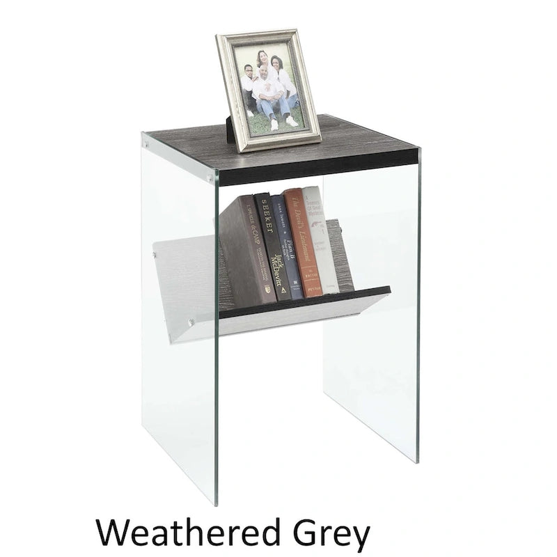 Table d'appoint en verre SoHo avec étagère de Convenience Concepts