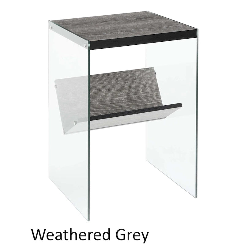 Table d'appoint en verre SoHo avec étagère de Convenience Concepts