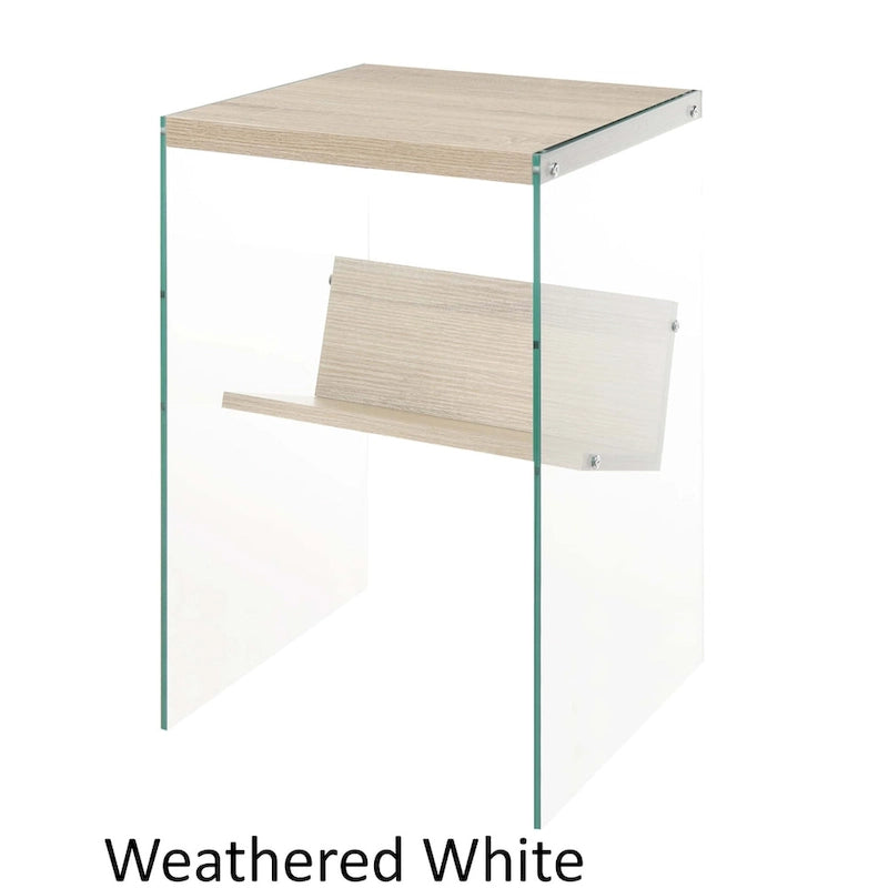 Table d'appoint en verre SoHo avec étagère de Convenience Concepts