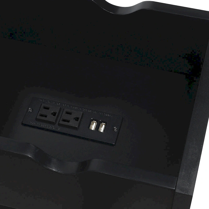 Table d'appoint Oxford Flip Top de Convenience Concepts avec station de charge et étagère