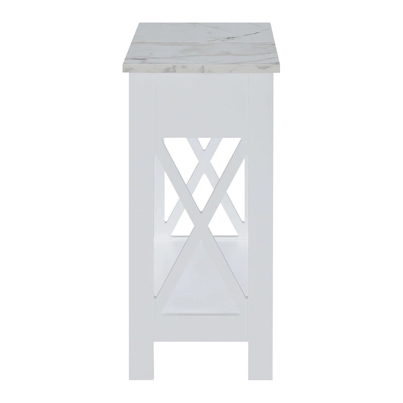 Table d'appoint Oxford Flip Top de Convenience Concepts avec station de charge et étagère