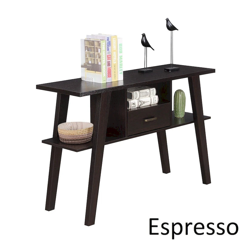 Table console 1 tiroir avec étagères Newport Mike W de Convenience Concepts
