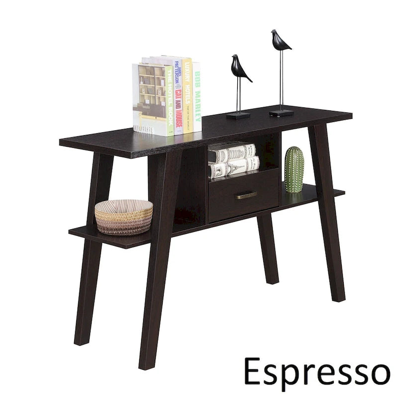 Table console 1 tiroir avec étagères Newport Mike W de Convenience Concepts