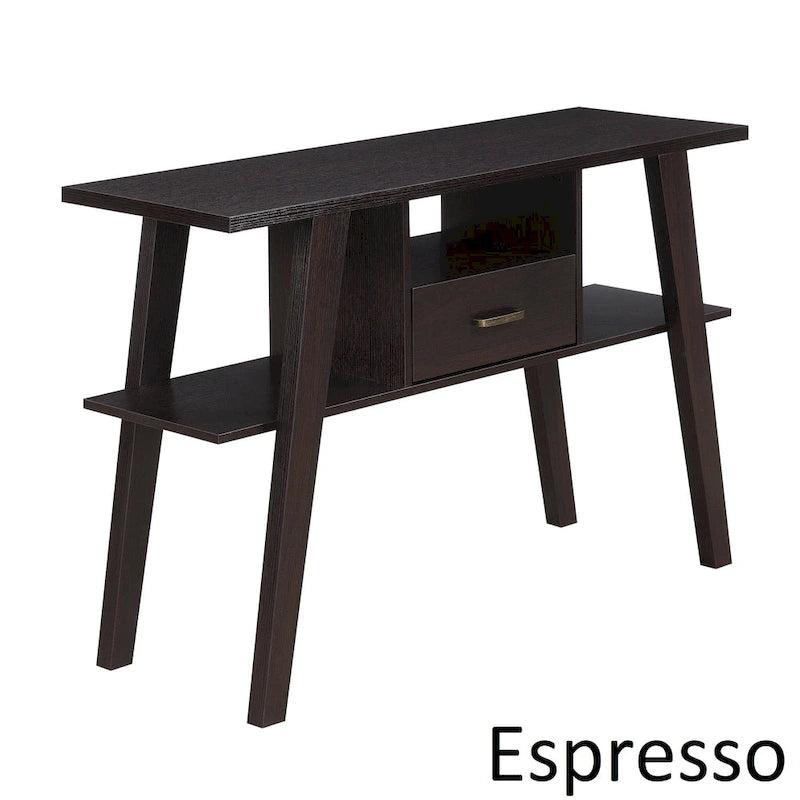 Table console 1 tiroir avec étagères Newport Mike W de Convenience Concepts