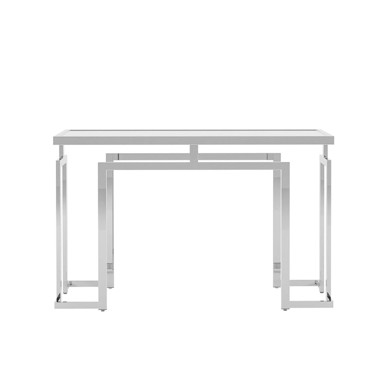 Console Pelmont Contemporary 52 po avec plateau en verre par Furniture of America