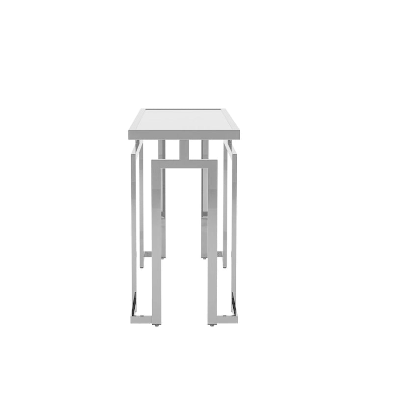 Console Pelmont Contemporary 52 po avec plateau en verre par Furniture of America
