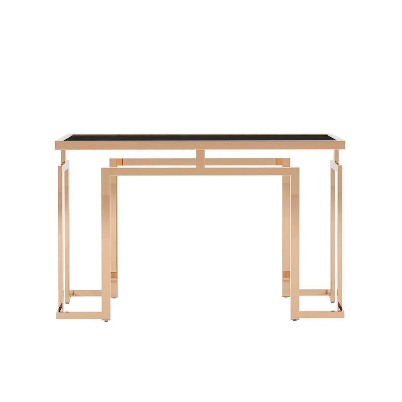Console Pelmont Contemporary 52 po avec plateau en verre par Furniture of America