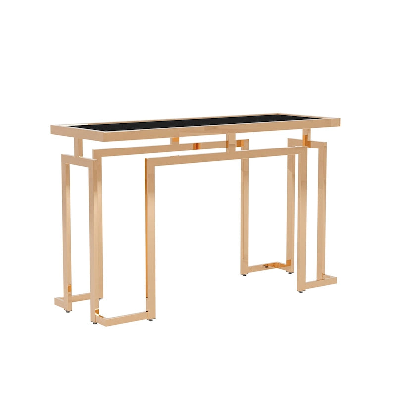 Console Pelmont Contemporary 52 po avec plateau en verre par Furniture of America