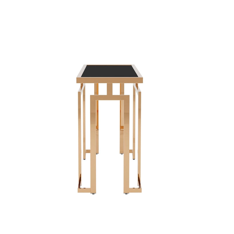 Console Pelmont Contemporary 52 po avec plateau en verre par Furniture of America