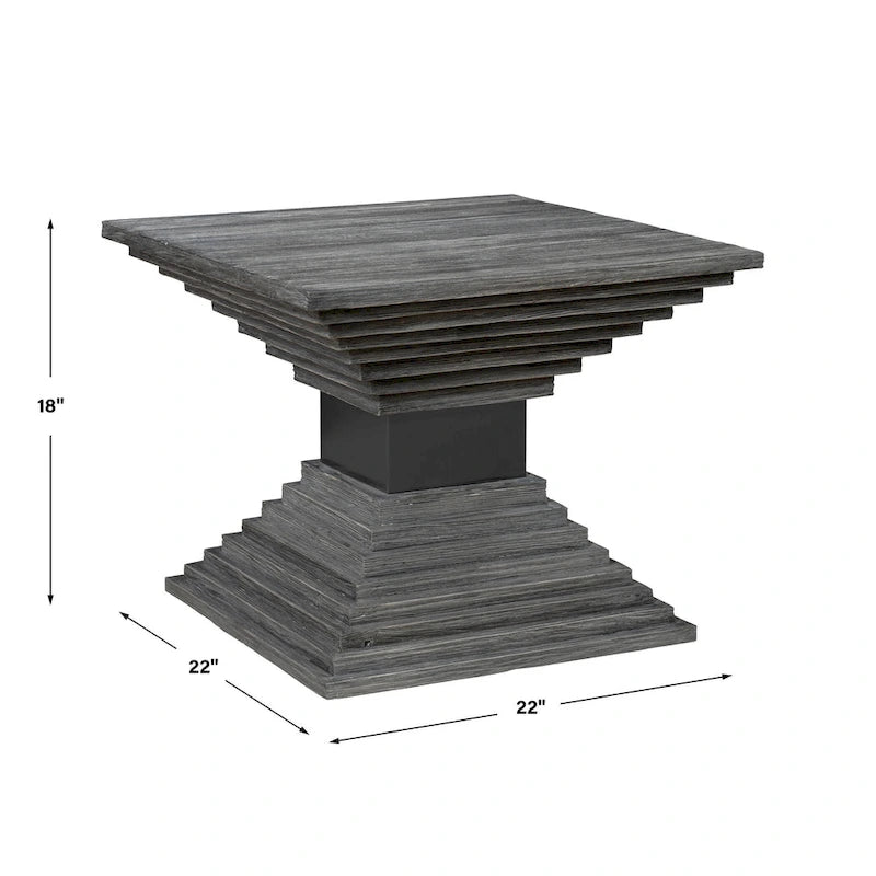 Table d'appoint géométrique en bois Uttermost Andes - 22 L X 18 H X 22 P (po)