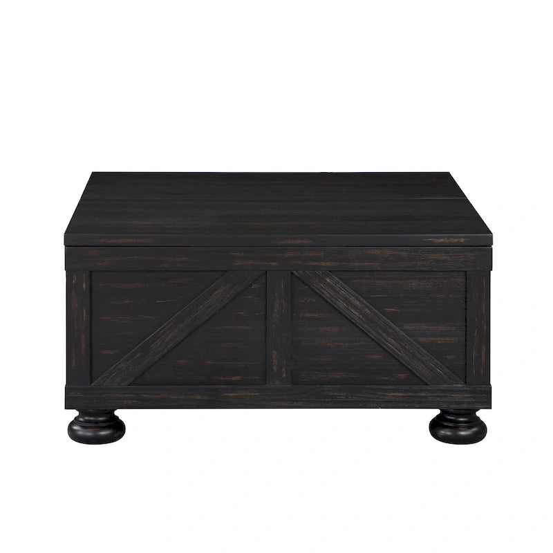Table basse de rangement Kinleyville Farmhouse 36 po en acacia et pin par Furniture of America