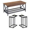 Javlergo Ensemble de 3 Tables Basses pour Salon, Table Basse en Bois et Ensemble de 2 Tables d'Appoint en C