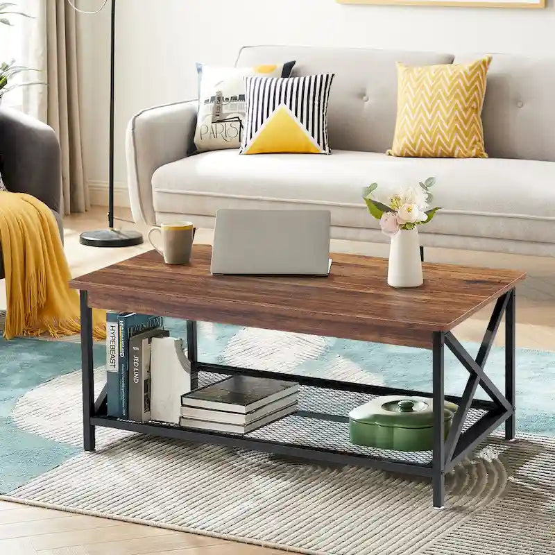 Javlergo Ensemble de 3 Tables Basses pour Salon, Table Basse en Bois et Ensemble de 2 Tables d'Appoint en C