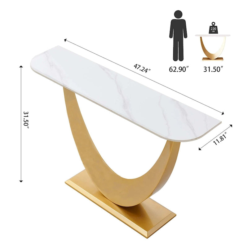 Table console étroite de 47 pouces pour entrée/canapé