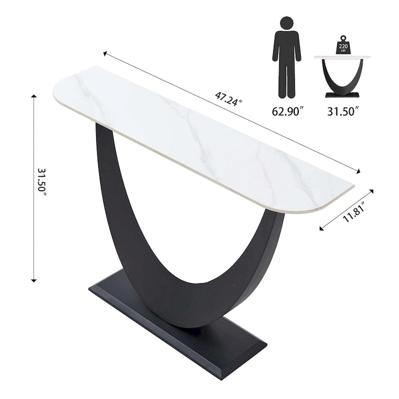 Table console étroite de 47 pouces pour entrée/canapé