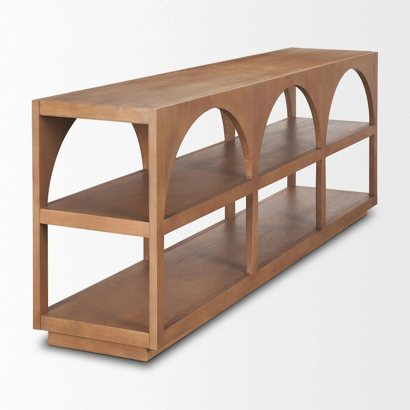Console arquée Bela en bois massif marron moyen (54)