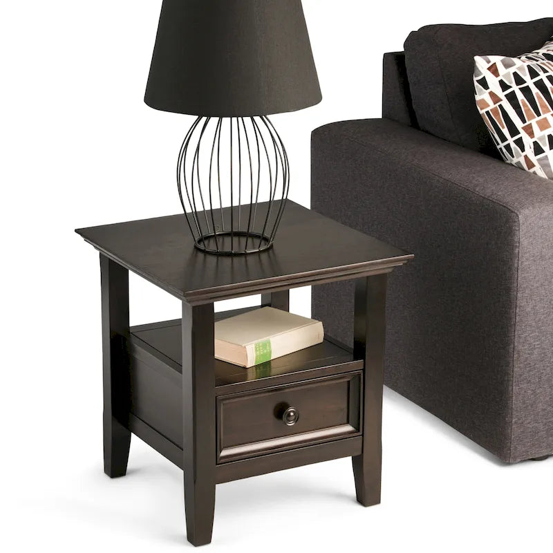 WYNDENHALL Halifax Table d'appoint carrée en bois massif de 48,26 cm – 48,26 cm de large