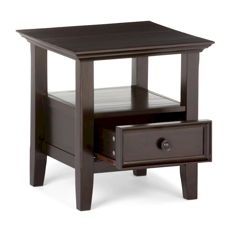 WYNDENHALL Halifax Table d'appoint carrée en bois massif de 48,26 cm – 48,26 cm de large