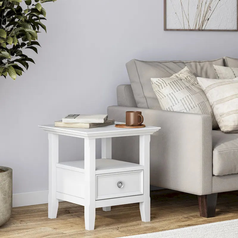 WYNDENHALL Halifax Table d'appoint carrée en bois massif de 48,26 cm – 48,26 cm de large