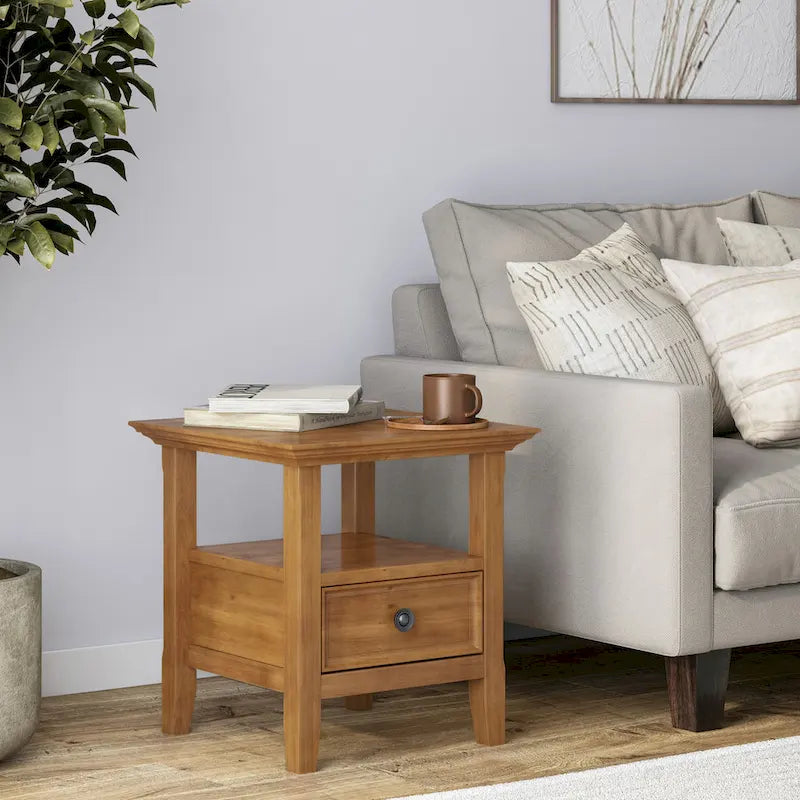 WYNDENHALL Halifax Table d'appoint carrée en bois massif de 48,26 cm – 48,26 cm de large