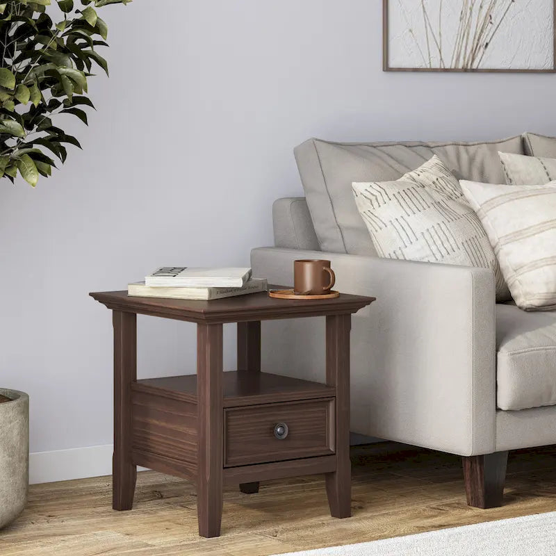 WYNDENHALL Halifax Table d'appoint carrée en bois massif de 48,26 cm – 48,26 cm de large