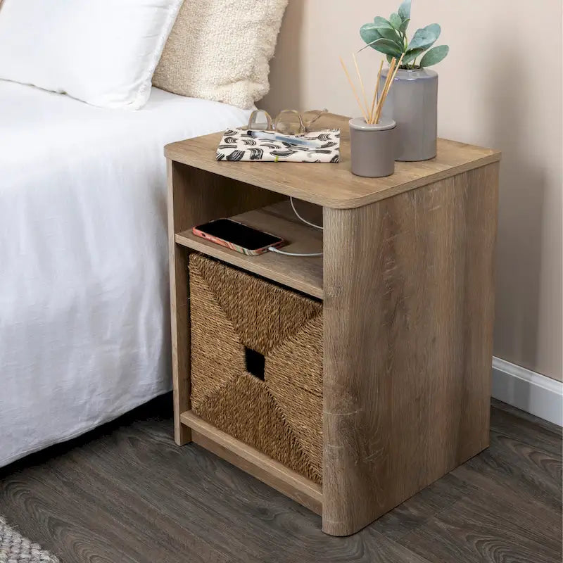 Table d'appoint en marbre et bois