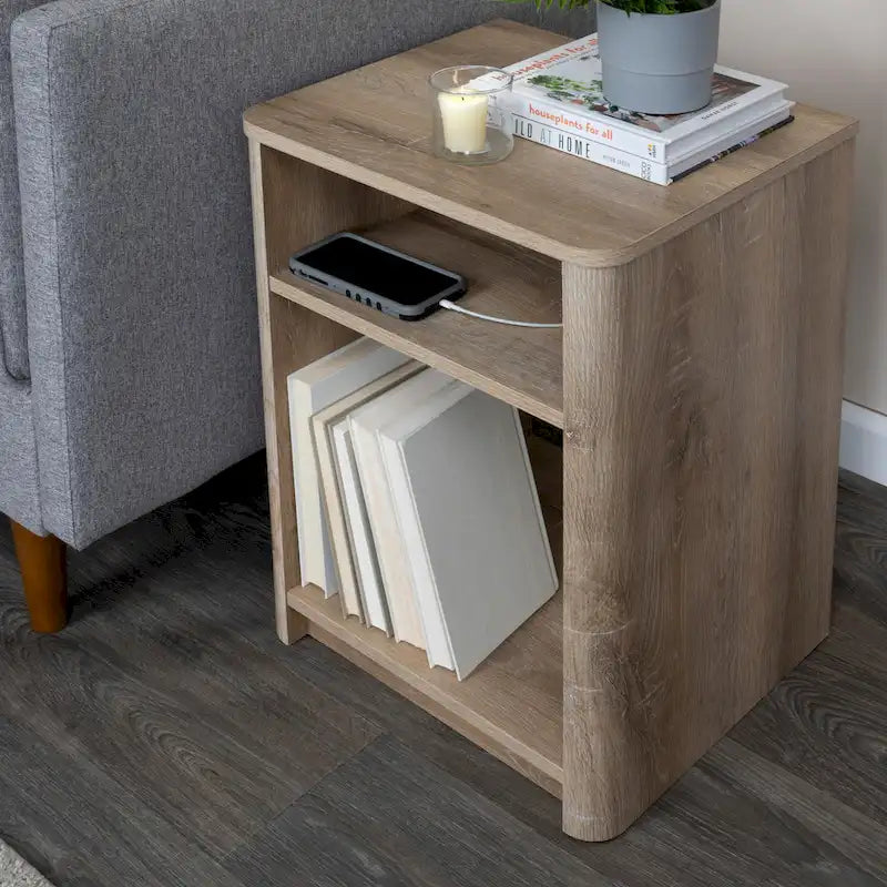 Table d'appoint en marbre et bois